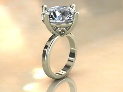 Ring with stone 3D print model