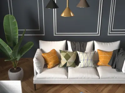 Interior design scene 3D model small room  3D model