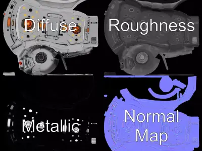 Futuristic Tech Gadget Model Pack Low-poly 3D model