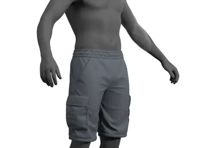 Male Sport Shorts - Marvelous Designer 3D model