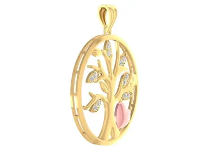 luxury heart and tree of life pendant 3075 3D print model