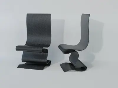 Art Decor - Carbon Chair - Ribbon Low-poly 3D model