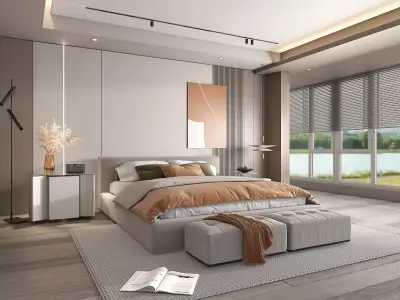 Modern Bedroom Scene 21 3D model