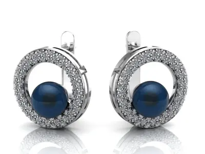 Earrings with pearls 3D print model purchase