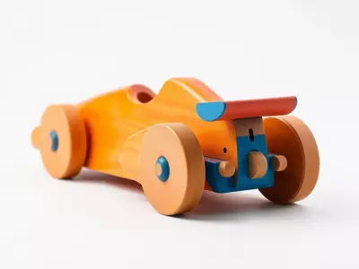 Vibrant Wooden Car model pack Low-poly 3D model