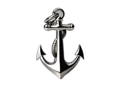 Nautical Silver Anchor Prop Low-poly 3D model