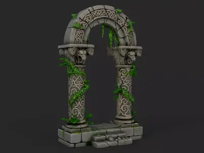 Fantasy Stone Arch Low Poly Low-poly 3D model
