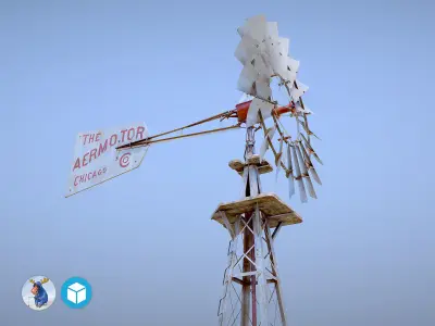 Aermotor WindMill Low-poly 3D model