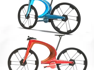 Scifi Bicycle Low-poly 3D model