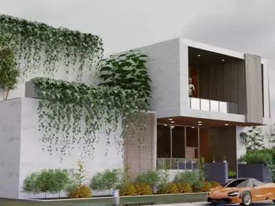 Modern villa 2023 Low-poly 3D model