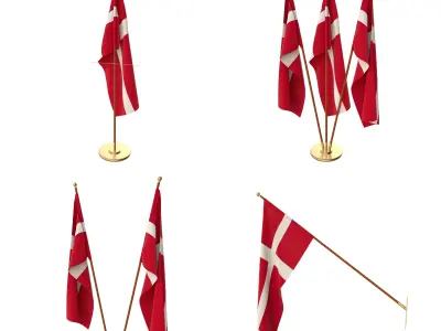 Denmark Flag Pack 3D model