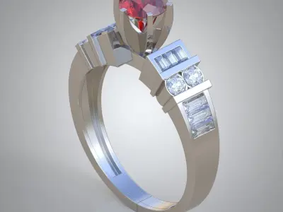 Diamond ring 0475 3D printable model  Free 3D print model