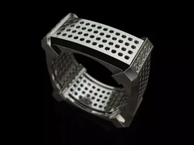 The ring with small diamonds 3D print model