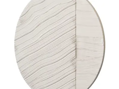 Round abstract plaster painting 3D model