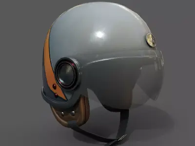 Helmet scifi racer Generic sport Color  Low-poly 3D model