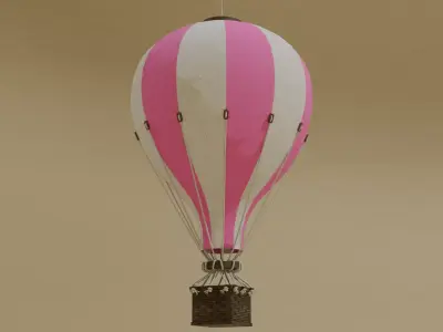 Hot Air Balloon Decoration Low-poly 3D model
