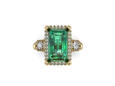 Emerald ring 3D print model order