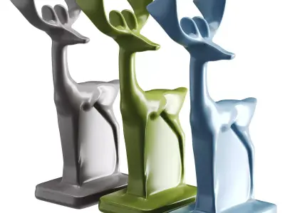 Deer sculpture Low-poly 3D model