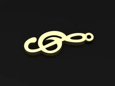 Sun musical letter pendant 3D print model