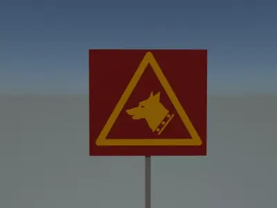 Sign dog Low-poly 3D model