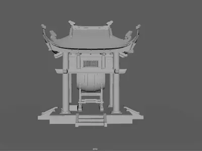 drum tower HaNoi Vietnamese 3D model 3D model