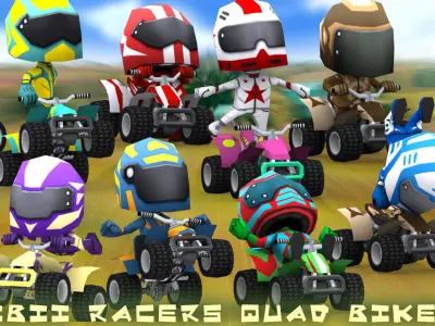 3DRT - chibii racers - quad bikes Low-poly 3D model
