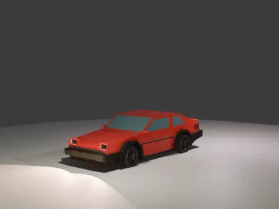 Low Poly Nissan Silvia S12 Drift Car Low-poly 3D model