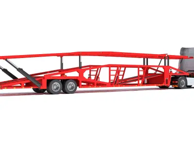 Car Carrier Semi Truck Trailer 3D model