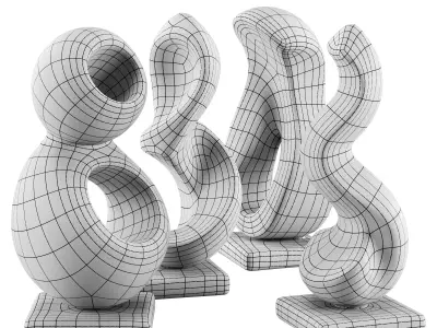 Abstract Sculpture Low-poly 3D model