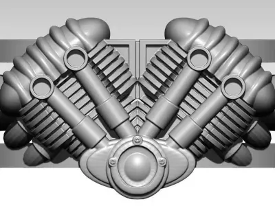 King of the road Ring  Motor Engine  3D print model