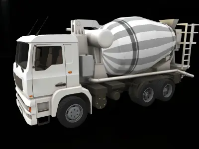 Concrete Mixer Low-poly 3D model