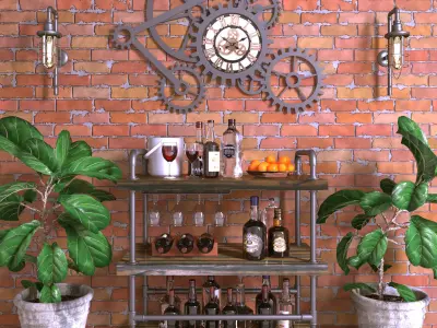 Modular 3D Bar cart 3D model