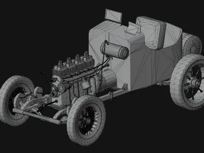 Vintage Racing Car Free low-poly 3D model