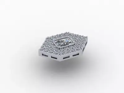 pendant trapezoid gold 3D print model