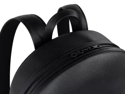 Black Leather Backpack 3D model