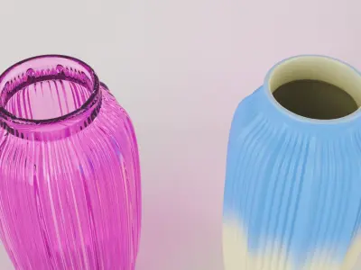 Realistic Glass Vase Low-poly 3D model
