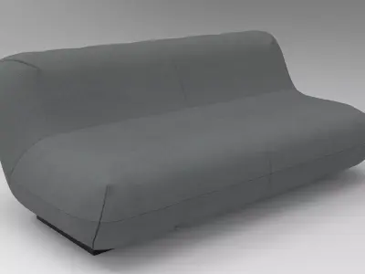 Liver Sofa Low-poly 3D model