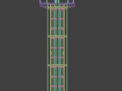 Beacon with metallic structure 3D model