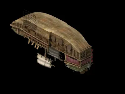 Game Traffic - Large wooden boat 2702 3D model
