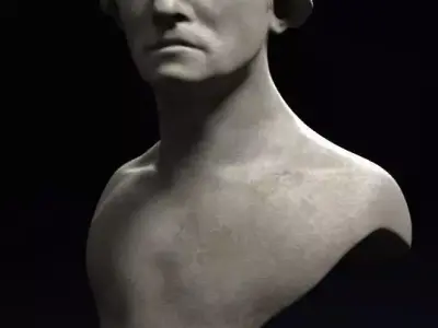 George Washington marble bust sculpture statue 3D model