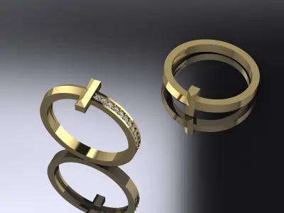 Jewelry Ring Gold Tiffany 3D print model