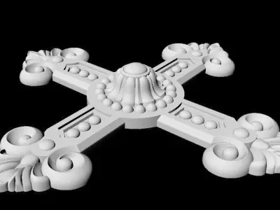 Central decor ornament for furniture 3D model 359