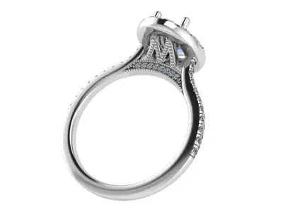 Oval Halo Ring 4021 3D print model
