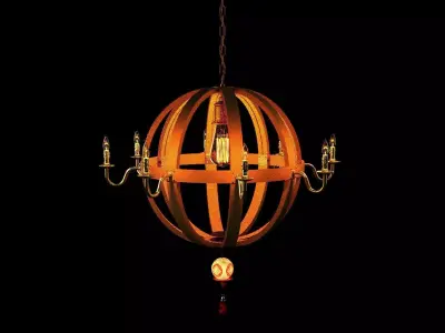 Chinese red palace lantern  Low-poly 3D model