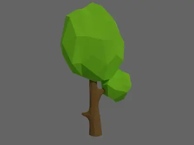 Low Poly Trees Set 1 polygonal tree Low-poly 3D model