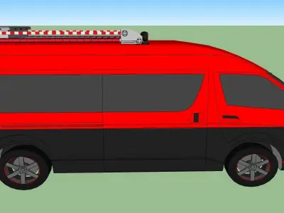 Toyota Hiace Hi-Roof Van with Roof Rack 3D model