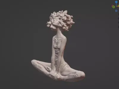 Valerie Hadida Sculpture - Curly girl 3D print model