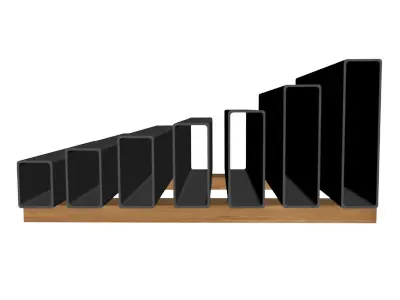 3 16in Wall x3in Rectangle Tube 3D model