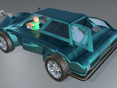3d Game Car Model Style Six Low-poly 3D model