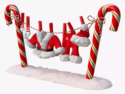 Santa Claus Laundry M1 3D model